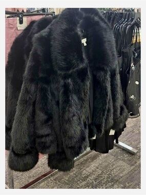 On 34th Black Faux Fur Macy's Jacket